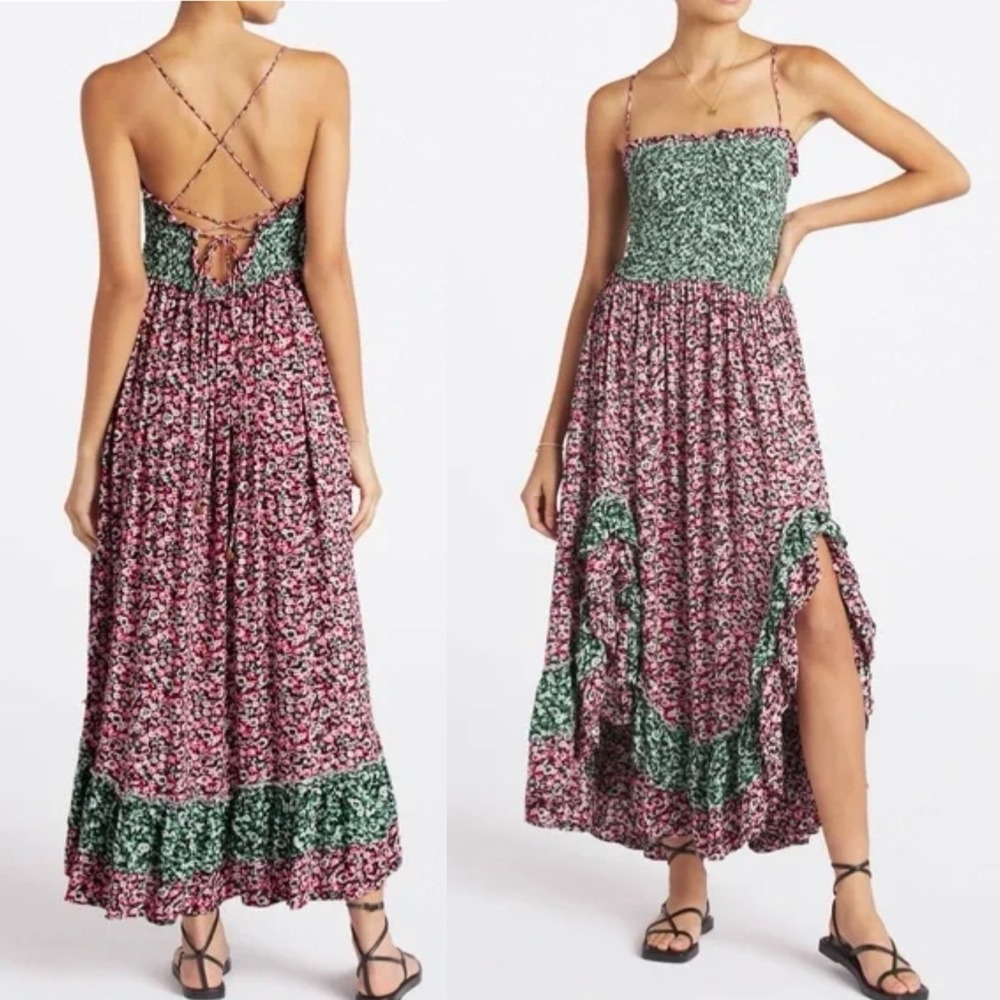 Free People XS One I Love Midi Dress Classic Combo Boho Summer Princess NWT - Picture 2 of 13